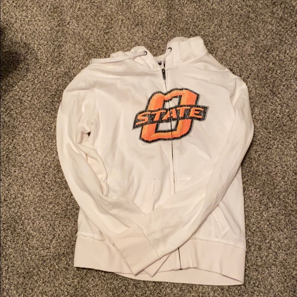 White zip up sweatshirt